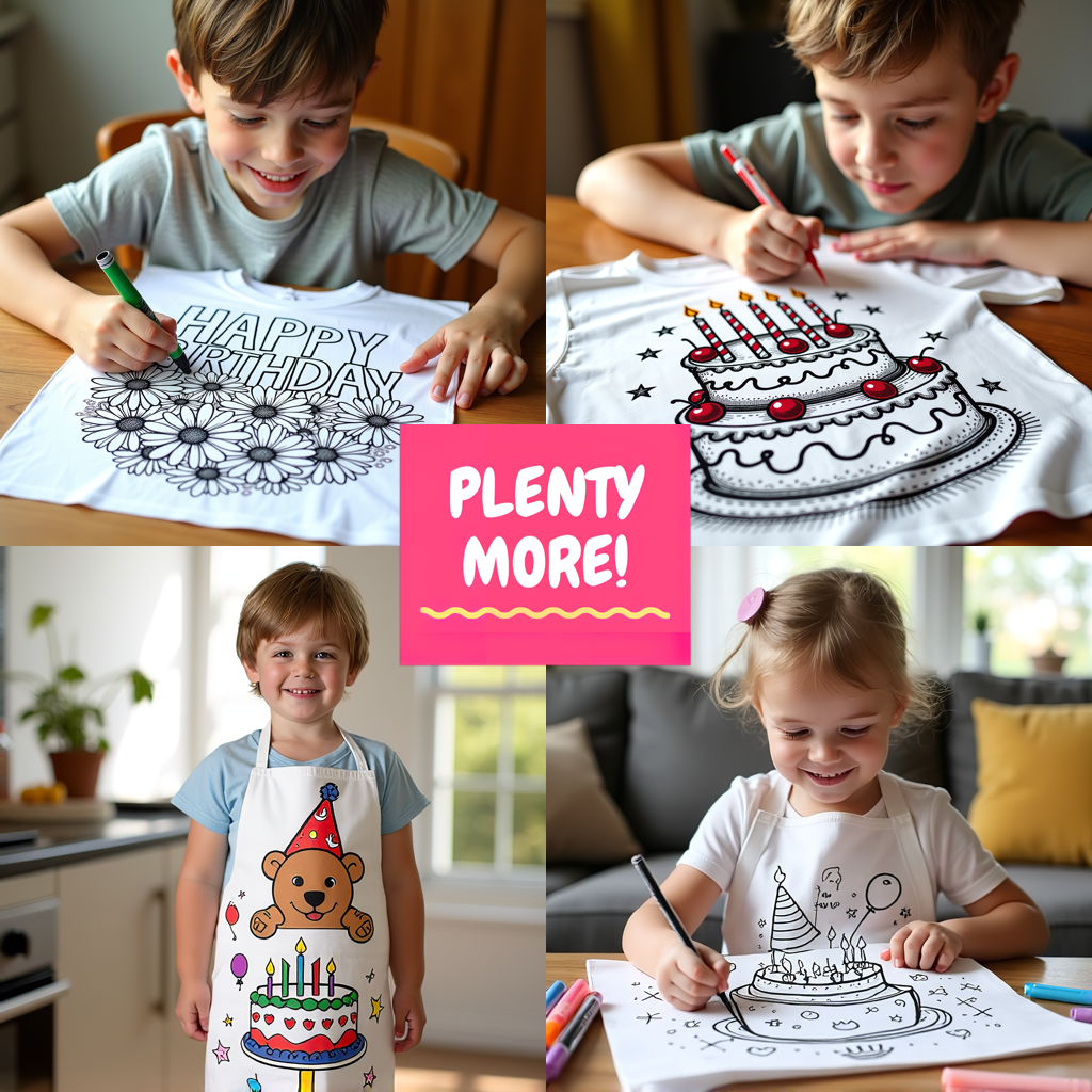 Adult Sweatshirt Coloring Kit with 10 Fabric Markers - Birthday Greeting