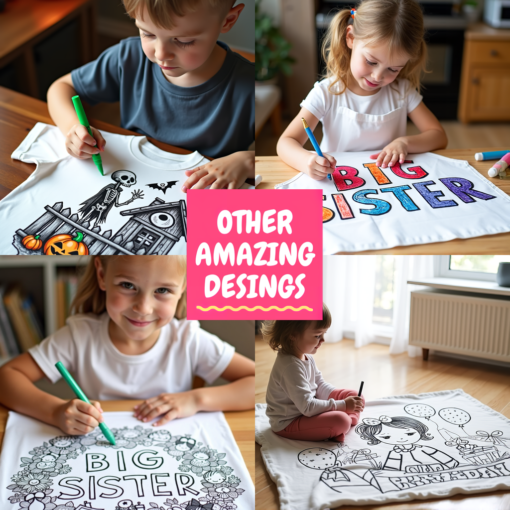 Women's T-shirt Coloring Kit with 10 Fabric Markers - Easter Bunny