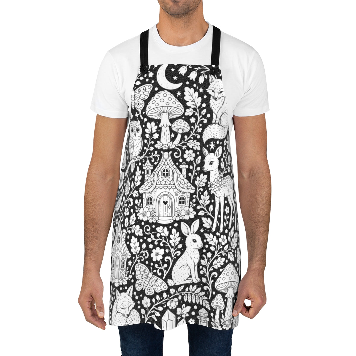 Enchanted Woodland Apron kit shown in a lifestyle mockup - worn by a man