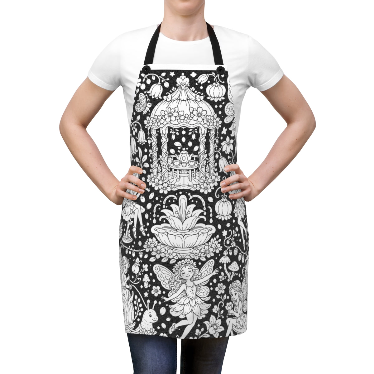Fairy Garden Festival Apron kit shown in a lifestyle mockup - worn by a woman