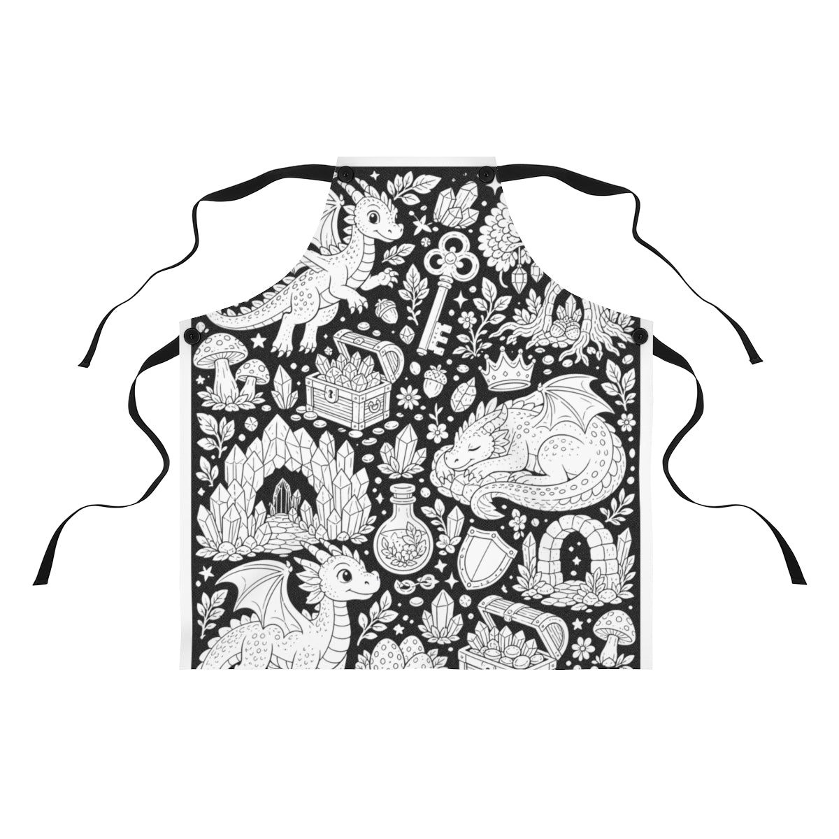 Baby Dragon Treasure Grove Apron kit shown in a lifestyle mockup - front view