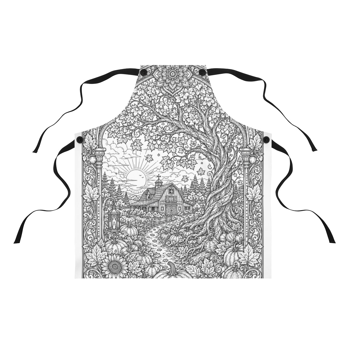 Autumn Sunrise Barn Apron mockup option - front - v61434