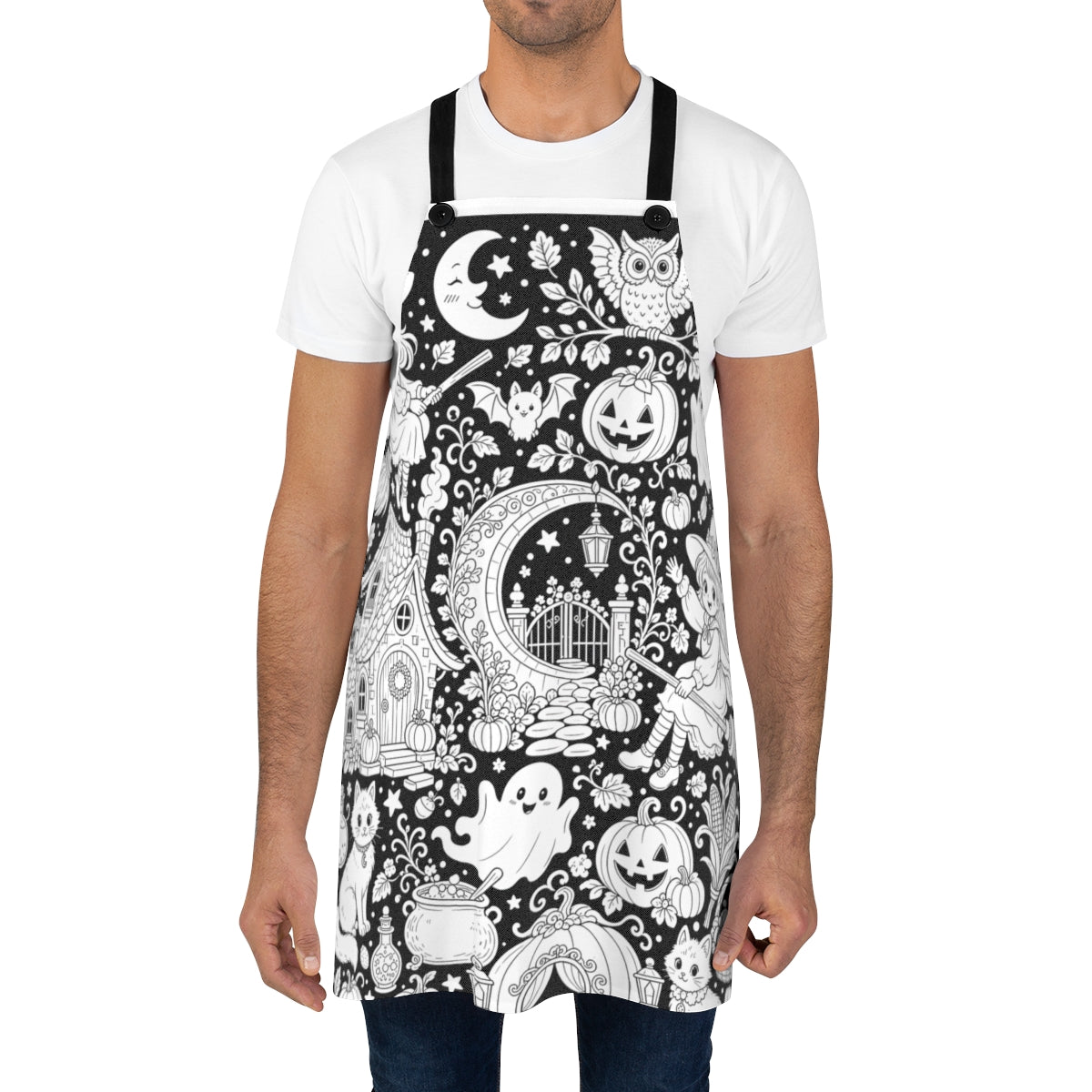 Halloween Witch Magic Apron kit shown in a lifestyle mockup - worn by a man