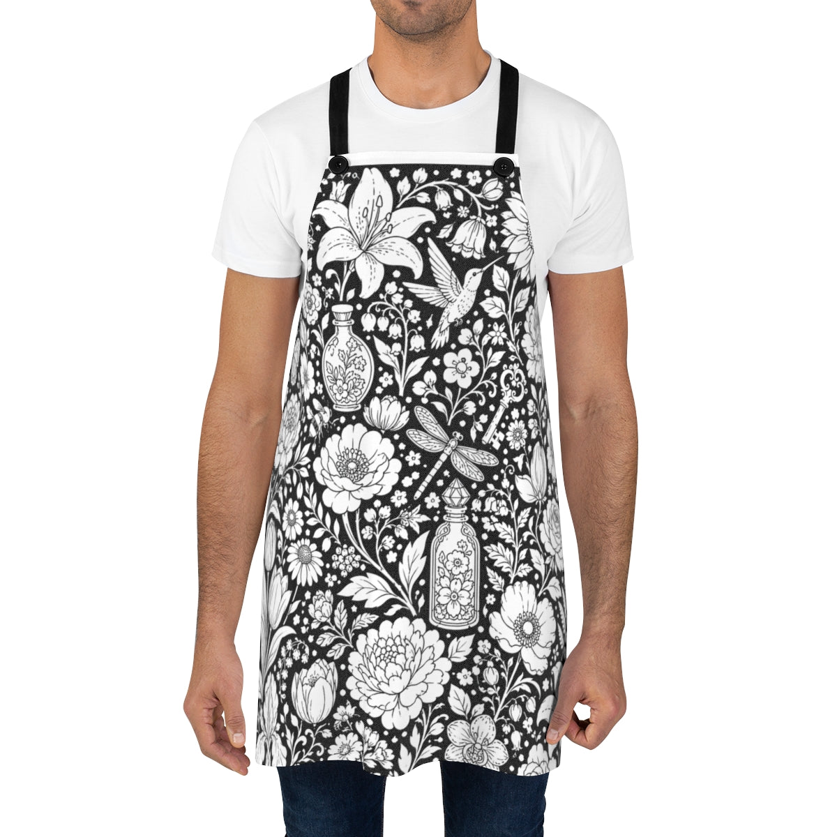 Botanical Garden Apron kit shown in a lifestyle mockup - worn by a man