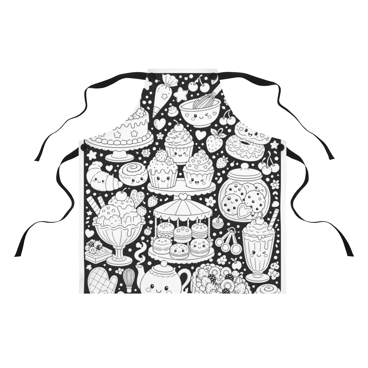Kawaii Sweet Treats Apron kit shown in a lifestyle mockup - front view