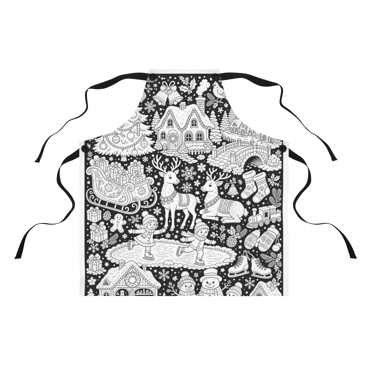 Christmas Winter Wonderland Apron kit shown in a lifestyle mockup - front view