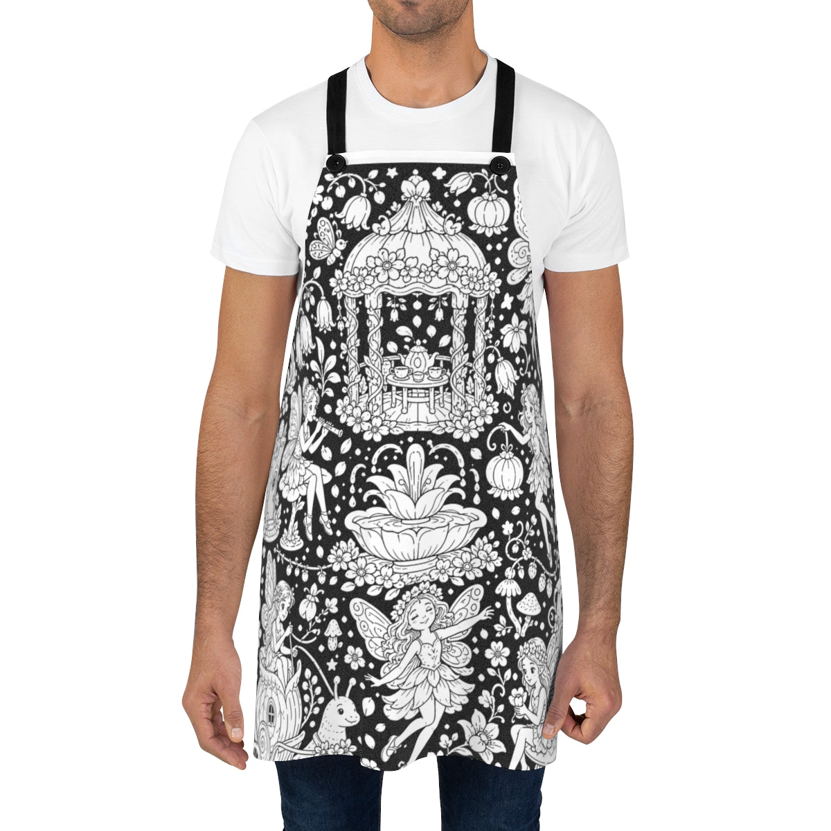 Fairy Garden Festival Apron kit shown in a lifestyle mockup - worn by a man