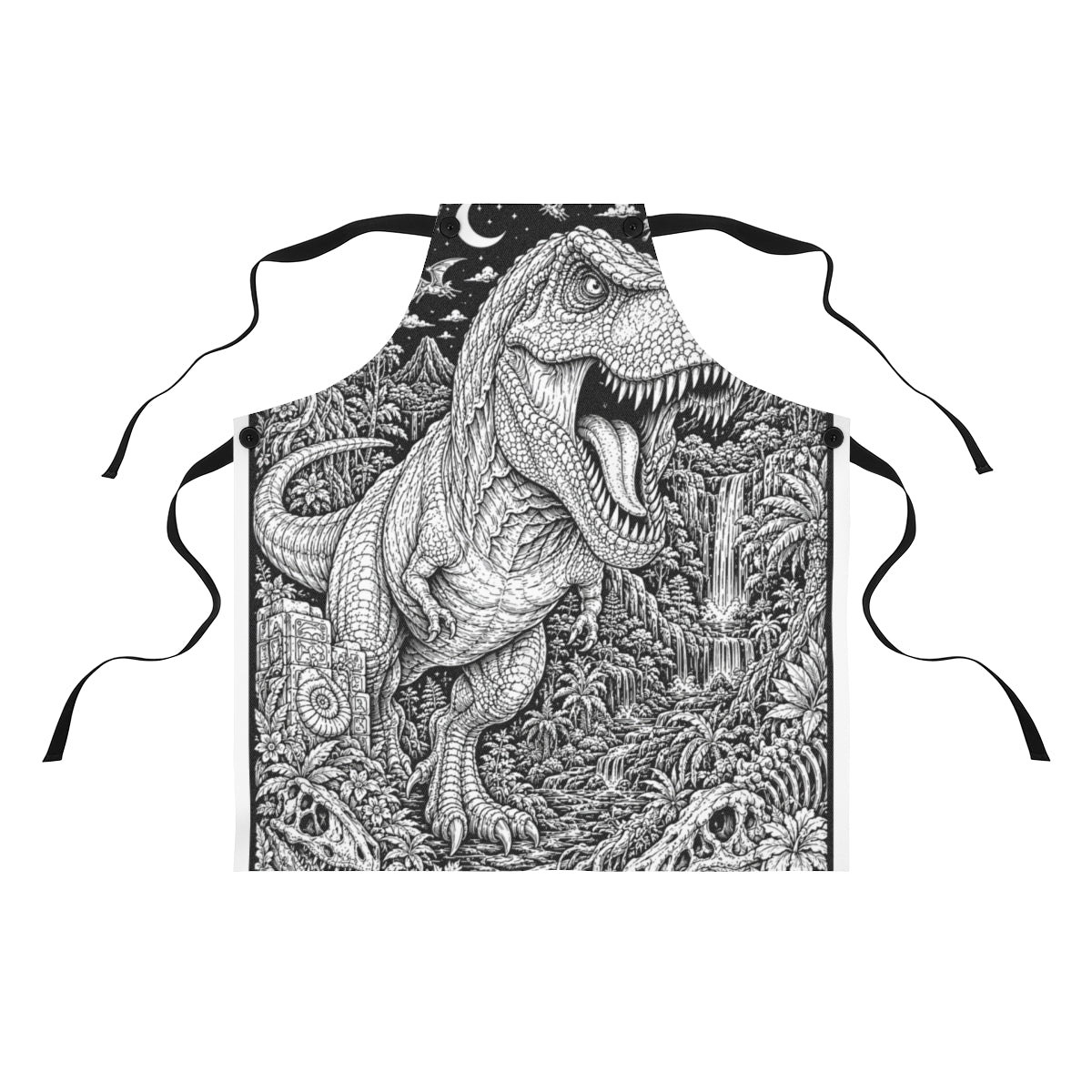 T Rex Rainforest Apron kit shown in a lifestyle mockup - front view