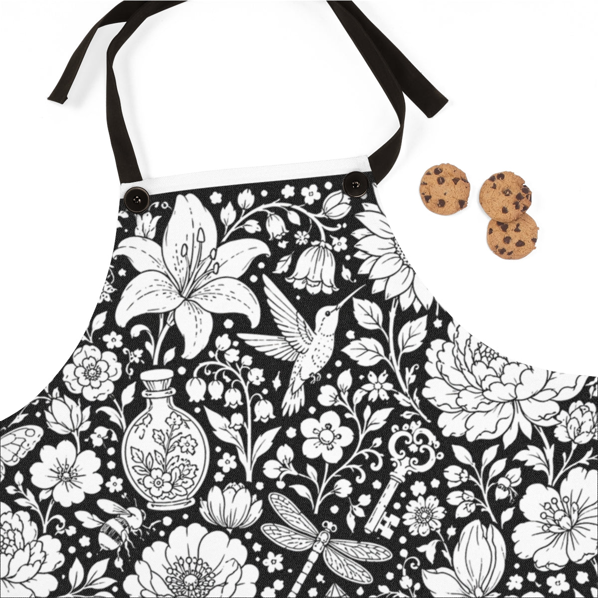 Botanical Garden Apron kit shown in a lifestyle mockup - fabric close-up