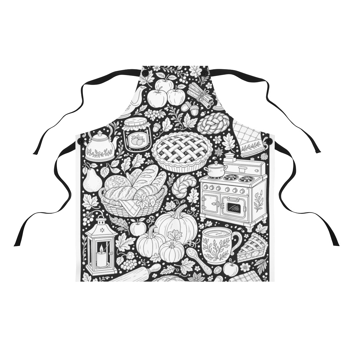 Autumn Kitchen Apron kit shown in a lifestyle mockup - front view
