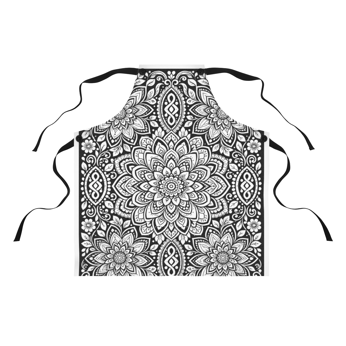 Lotus Bloom Mandala Apron kit shown in a lifestyle mockup - front view