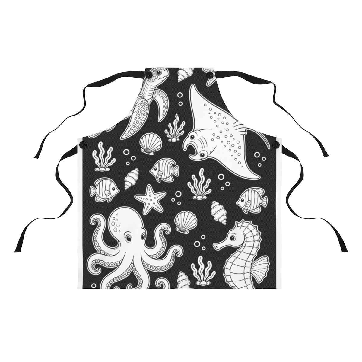 Ocean Friends Apron kit shown in a lifestyle mockup - front view