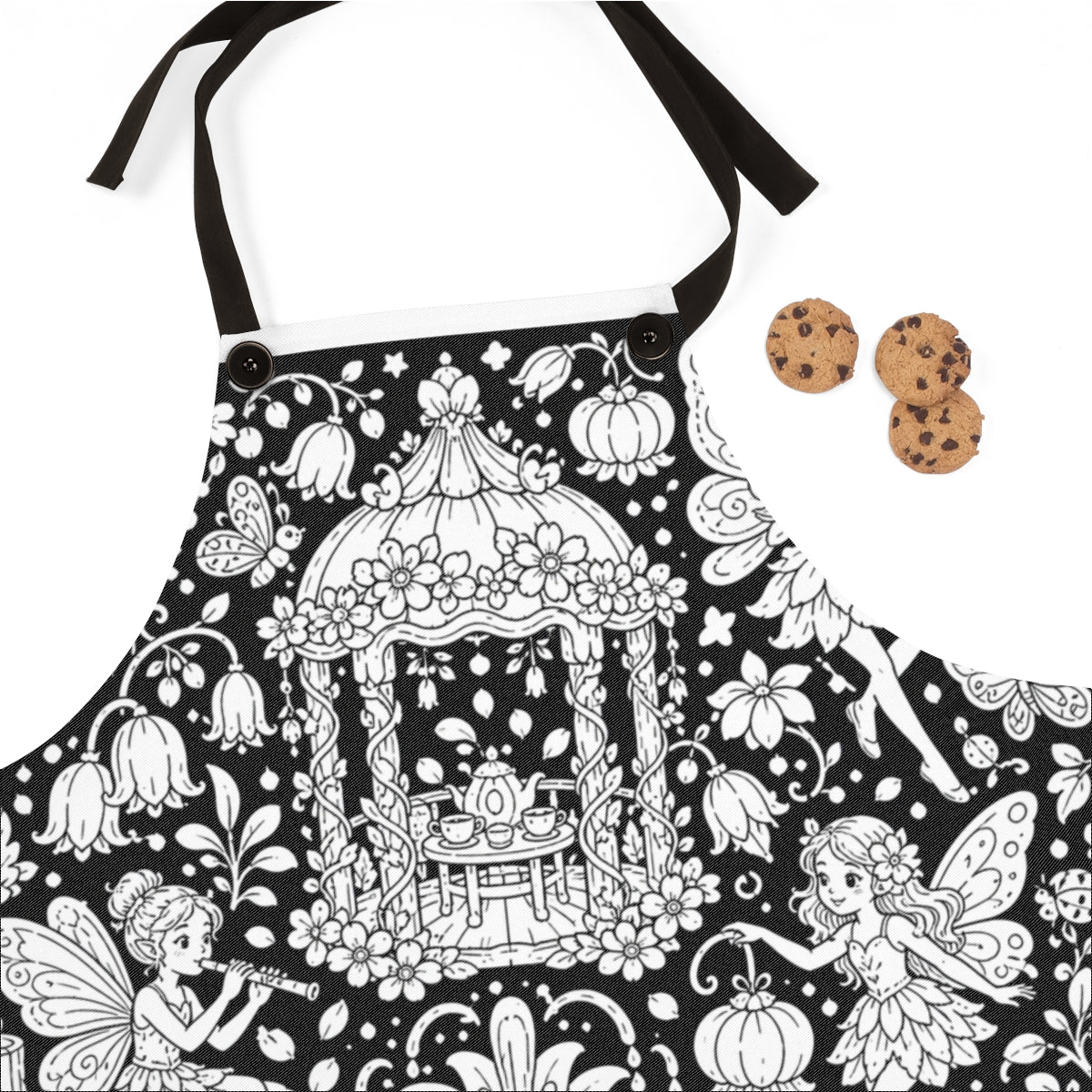 Fairy Garden Festival Apron kit shown in a lifestyle mockup - fabric close-up