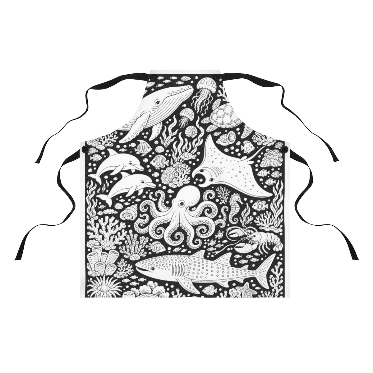 Ocean Wildlife Coral Reef Apron kit shown in a lifestyle mockup - front view
