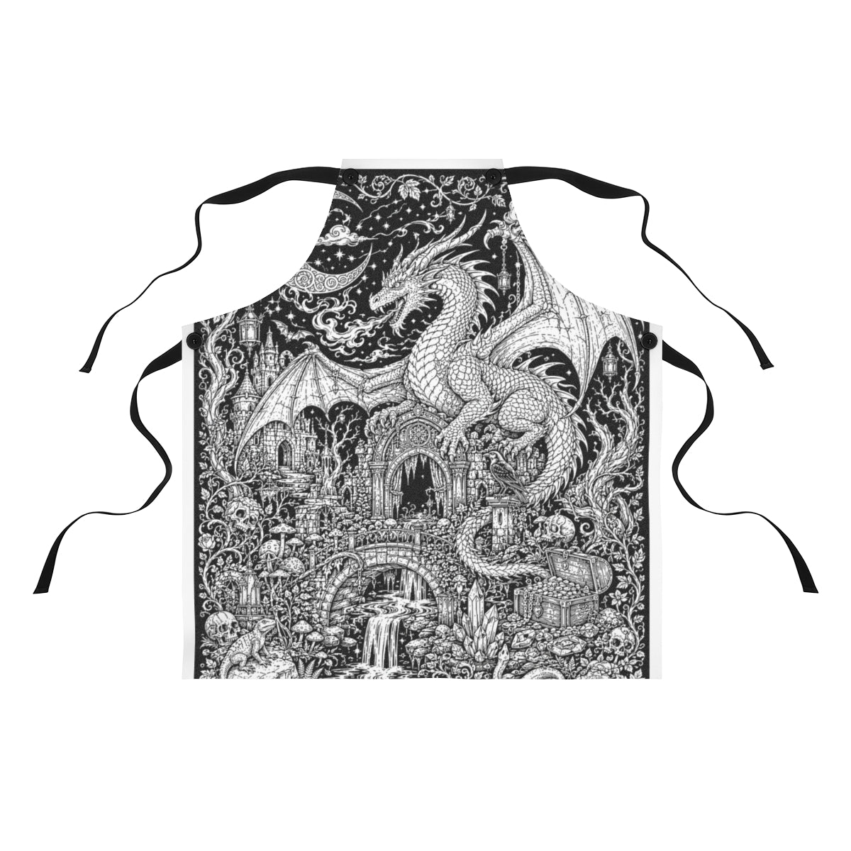 Dragon Castle Treasure Apron kit shown in a lifestyle mockup - front view