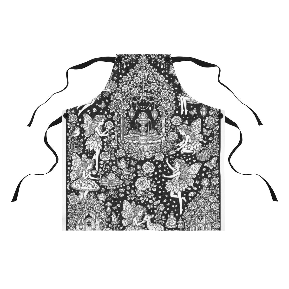 Fairy Rose Garden Apron kit shown in a lifestyle mockup - front view