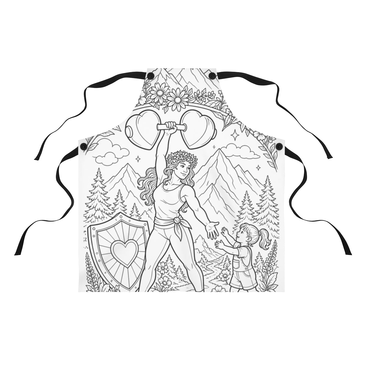 Strong Mom Apron kit shown in a lifestyle mockup - front view