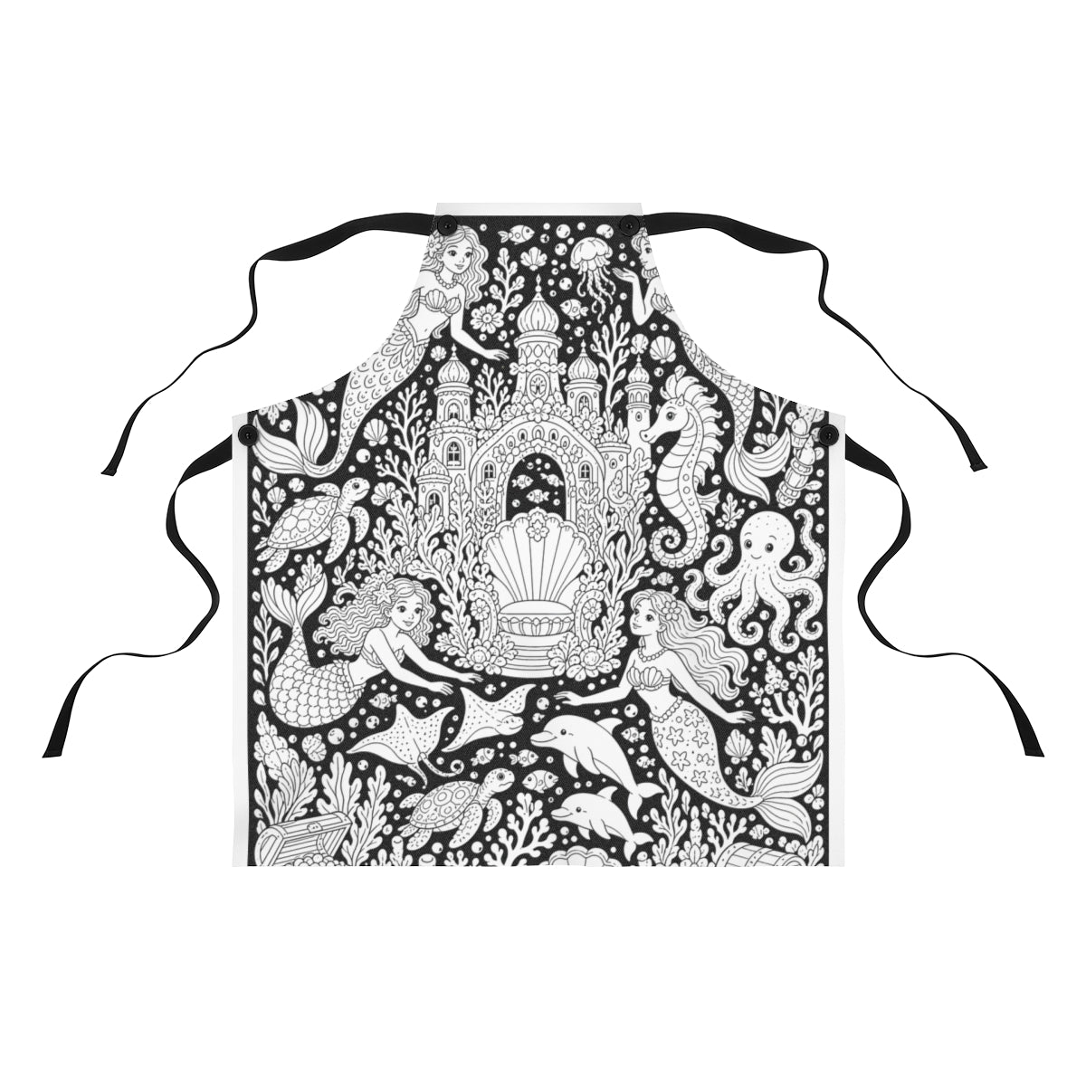 Mermaid Coral Kingdom Apron kit shown in a lifestyle mockup - front view