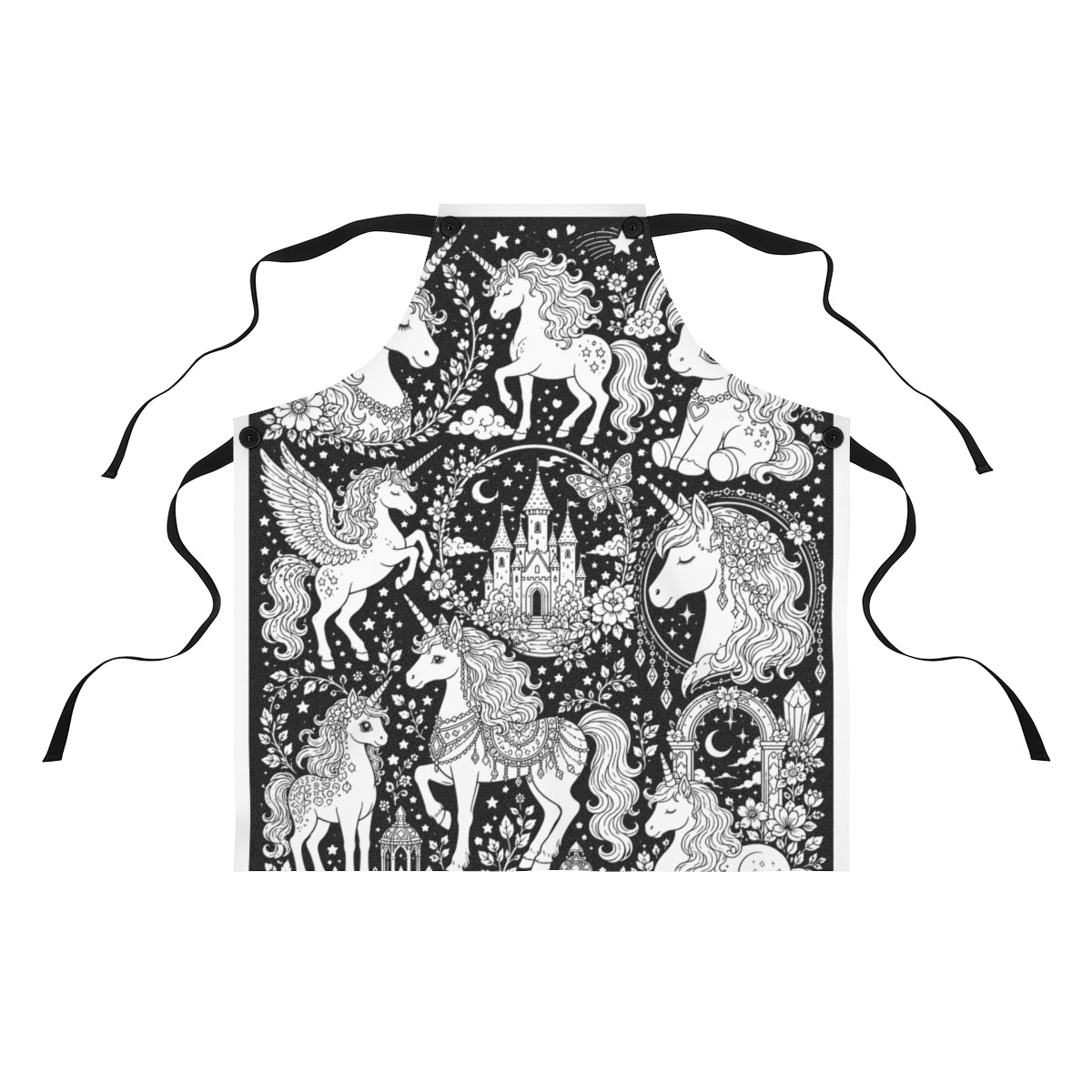 Rainbow Unicorn Dreamscape Apron kit shown in a lifestyle mockup - front view