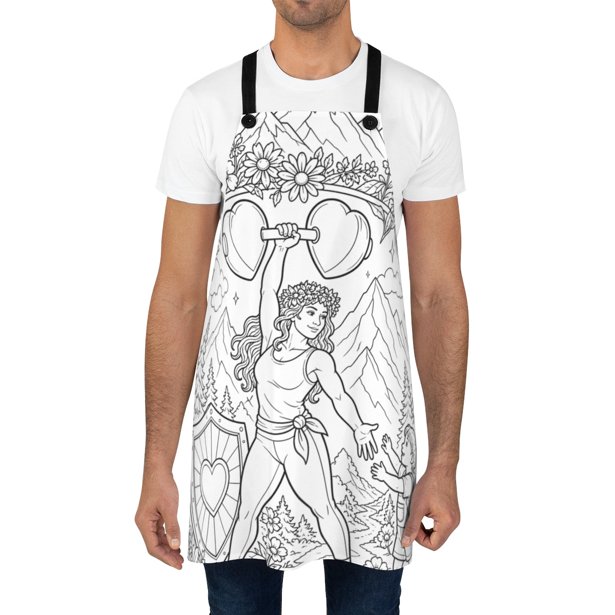 Strong Mom Apron kit shown in a lifestyle mockup - worn by a man
