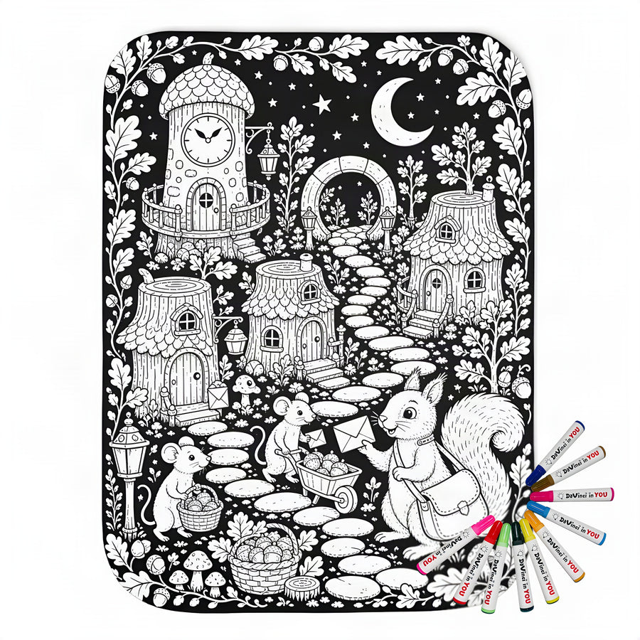 Coloring blanket with fabric markers