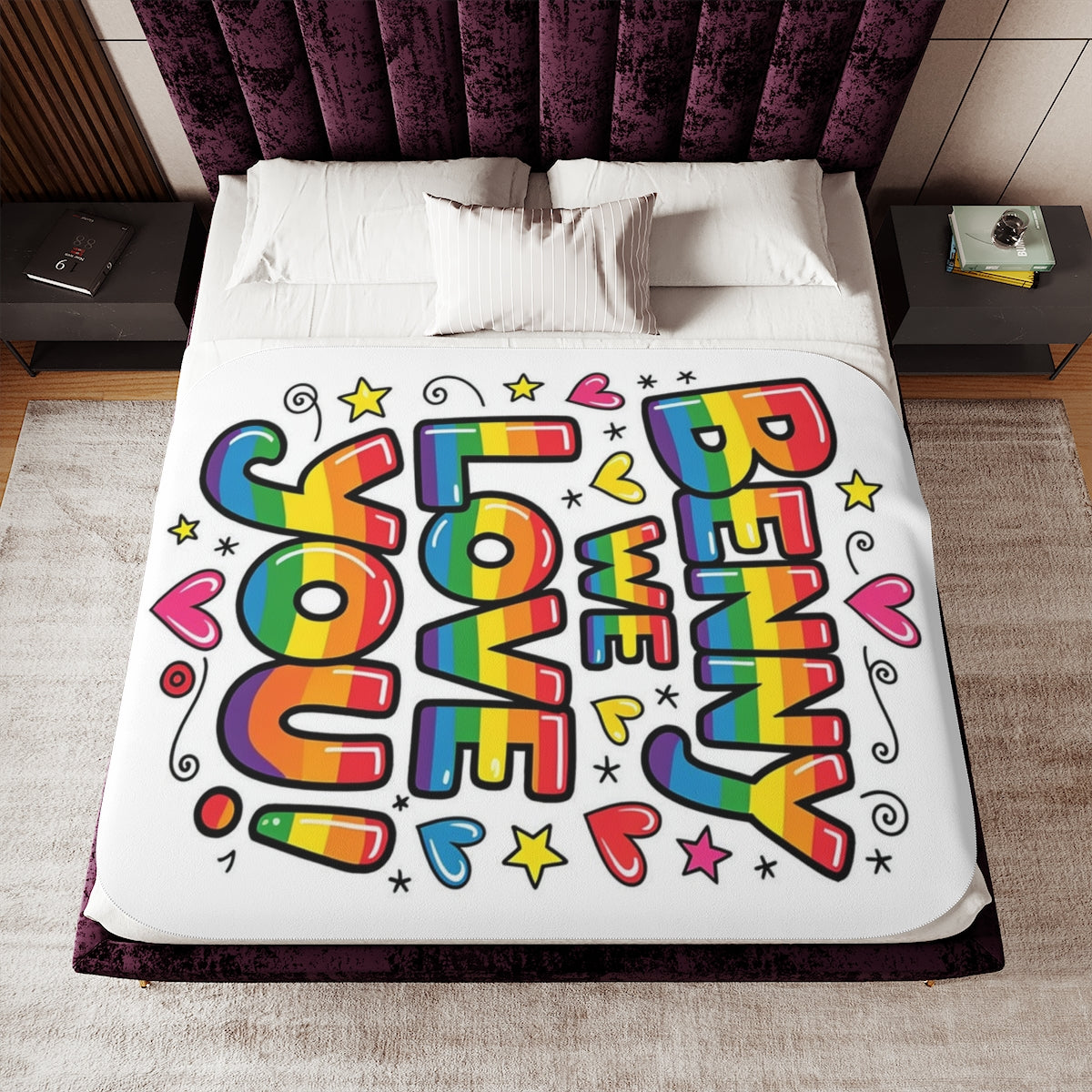 Custom Blanket Colorful Design with Fabric Markers