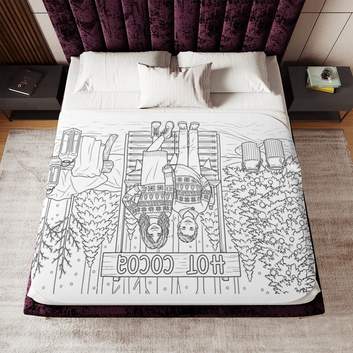 Custom Blanket with Your Design Coloring Page Kit with 10 Fabric Markers