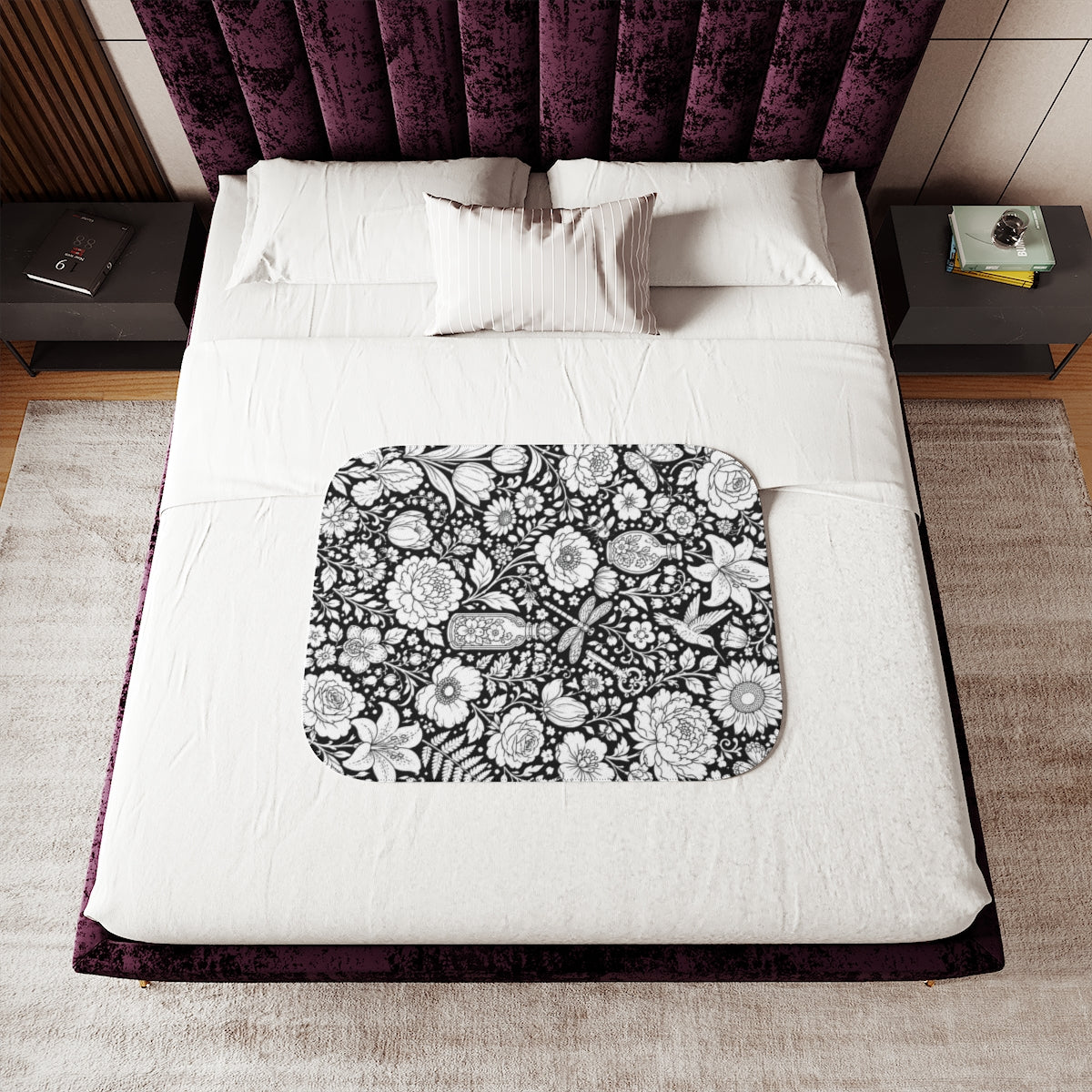 Botanical Garden Sherpa Blanket kit shown in a lifestyle mockup