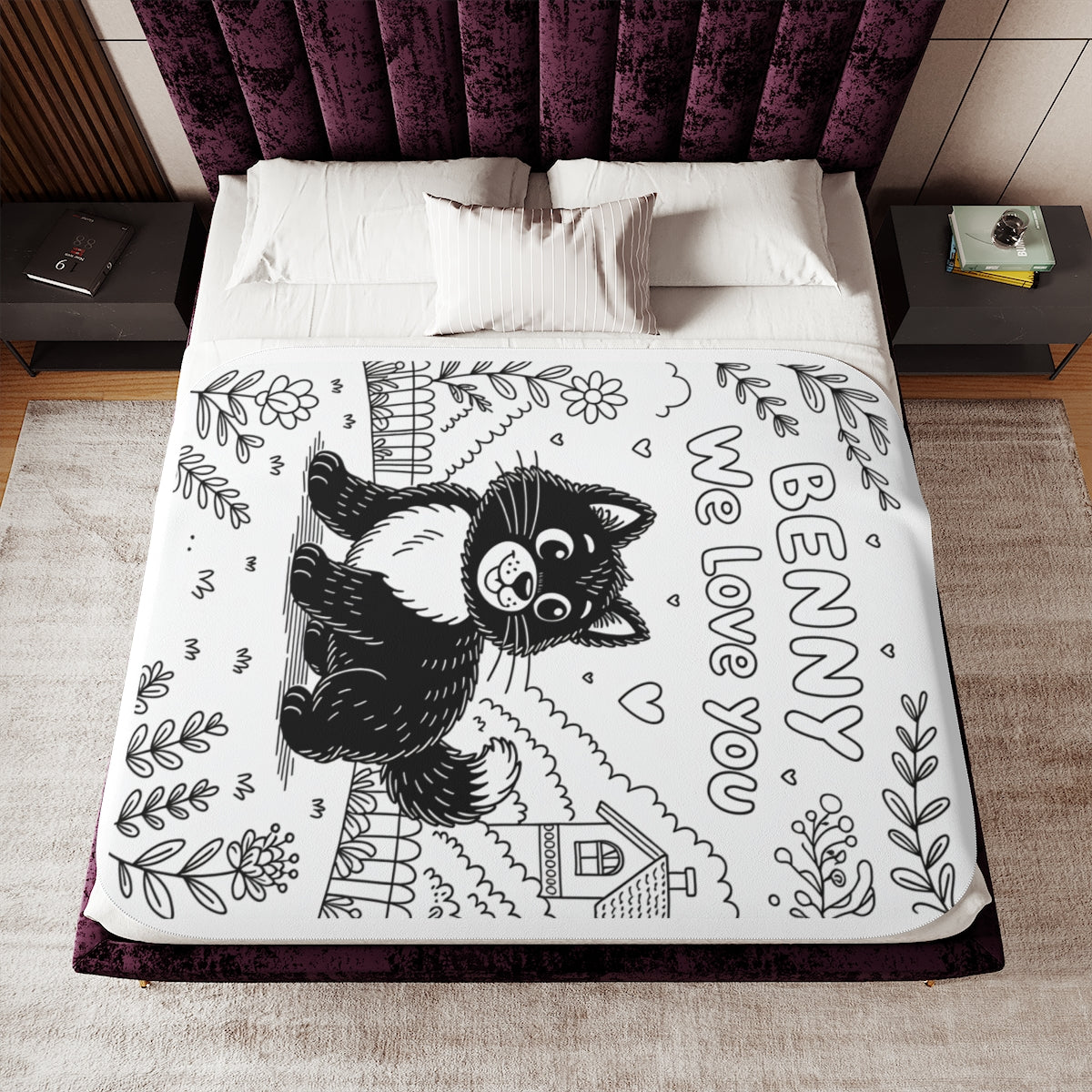 Custom Blanket Colorful Design with Fabric Markers
