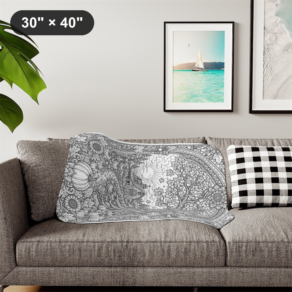 Autumn Sunrise Barn Sherpa Blanket mockup option - context-1 - v82966