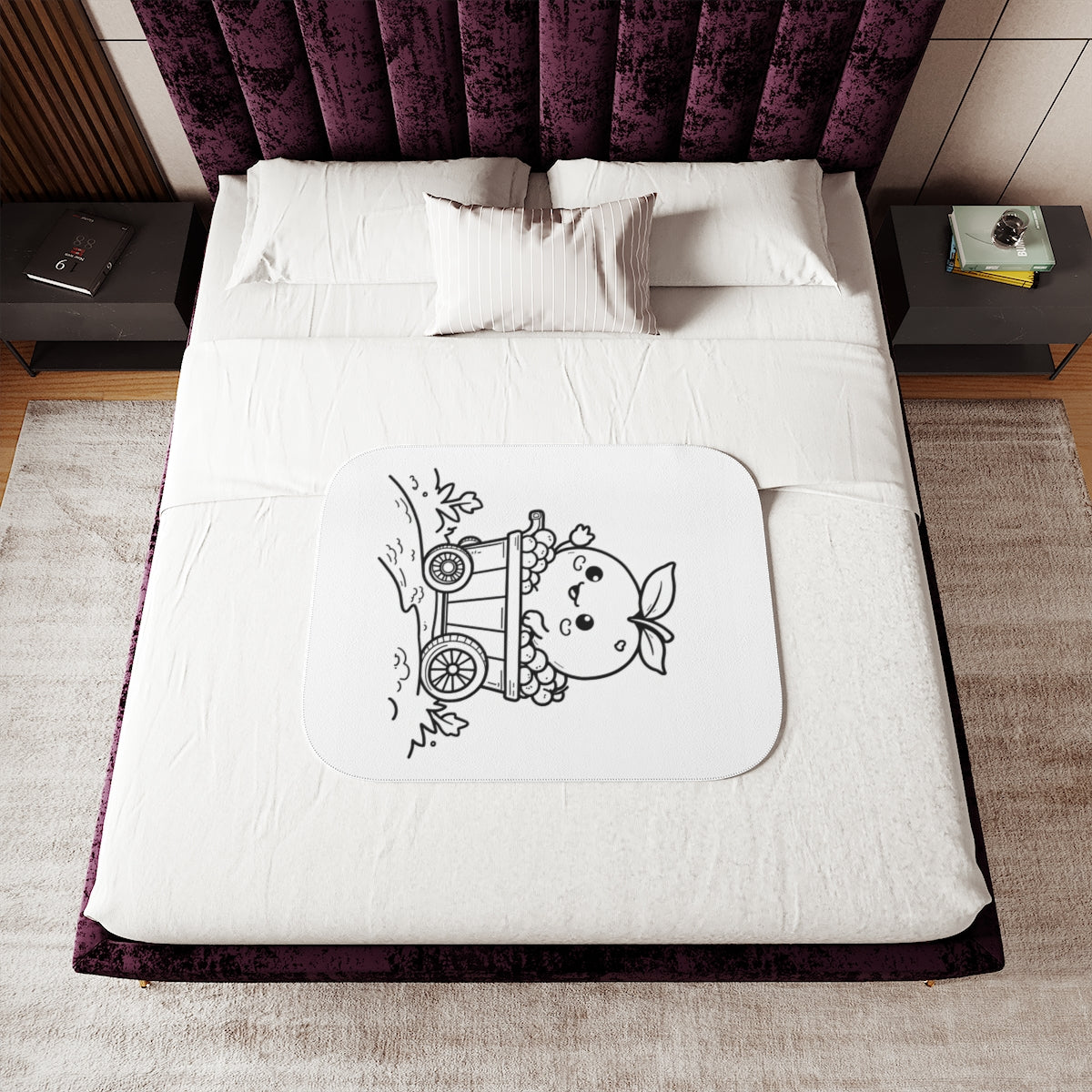 Sherpa Blanket Coloring Kit with Fabric Markers - Cute Peach