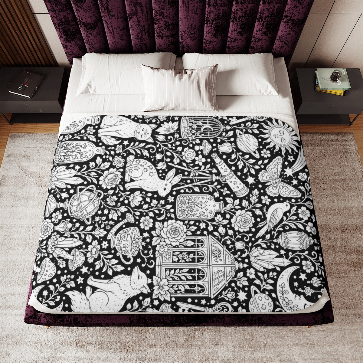 Celestial Fantasy Sherpa Blanket kit shown in a lifestyle mockup