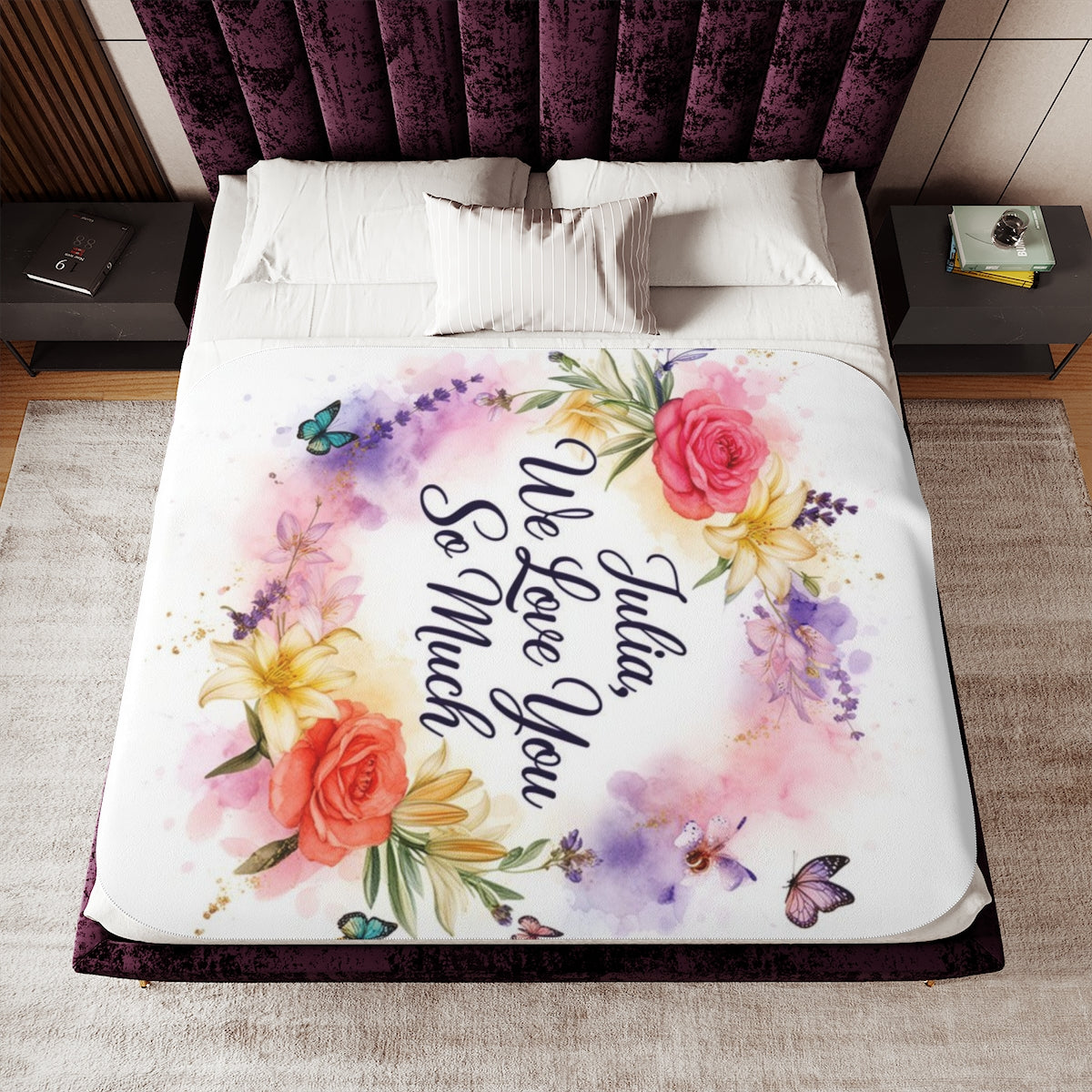 Custom Sherpa Blanket Colorful Design with Fabric Markers
