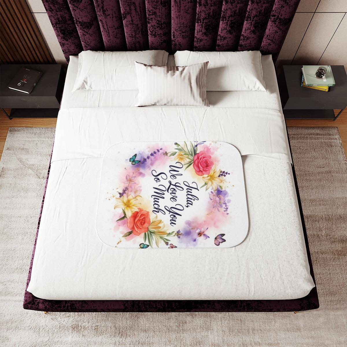Custom Sherpa Blanket Colorful Design with Fabric Markers