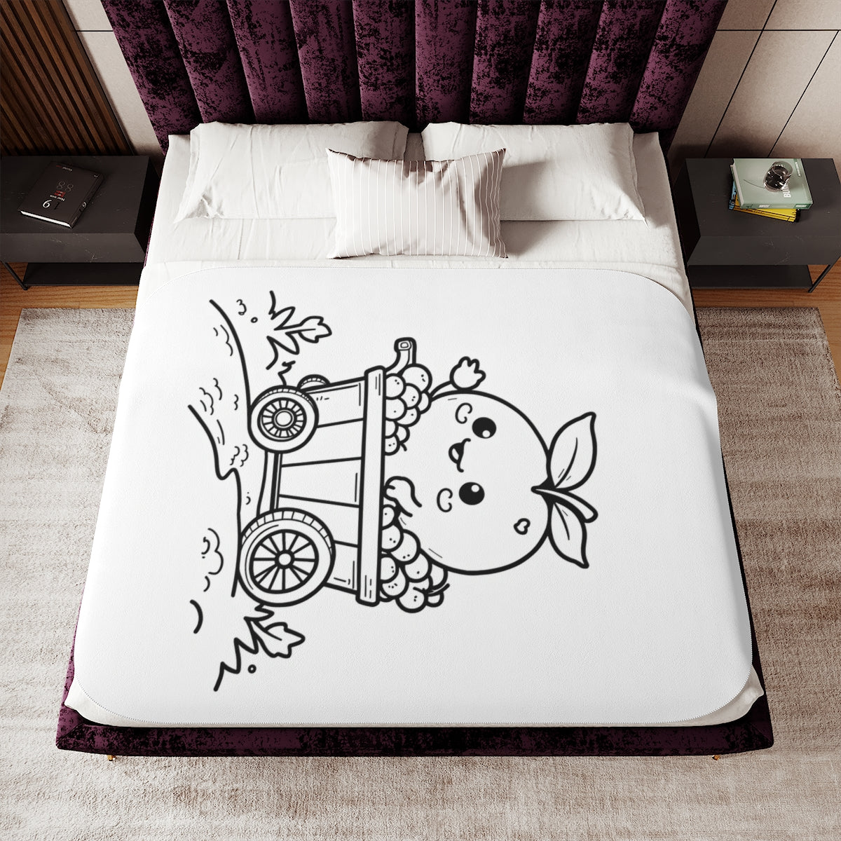 Sherpa Blanket Coloring Kit with Fabric Markers - Cute Peach