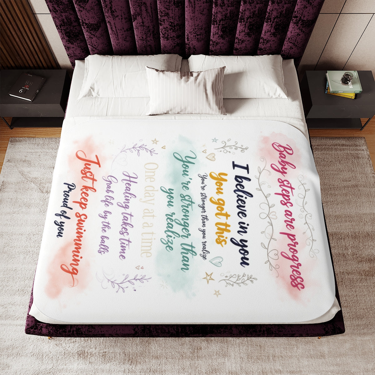Custom Sherpa Blanket Colorful Design with Fabric Markers