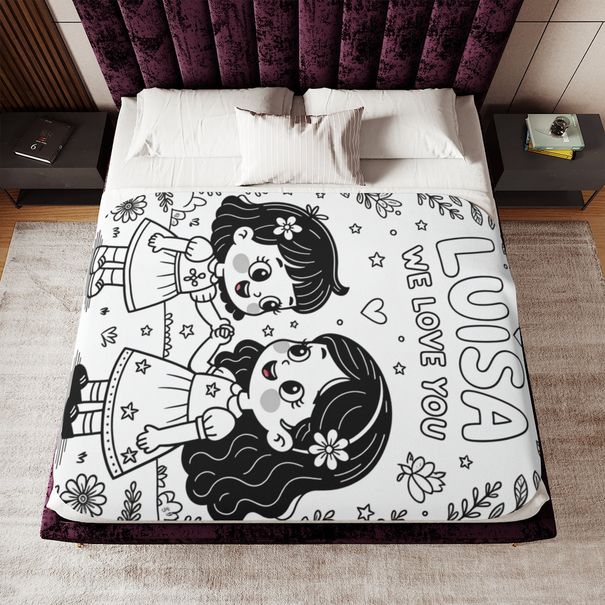 Custom Blanket Colorful Design with Fabric Markers