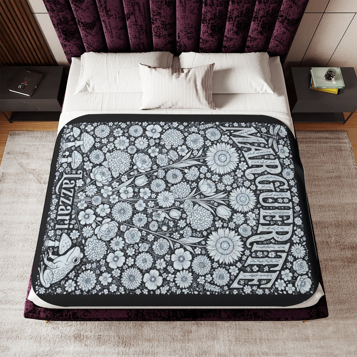 Custom Sherpa Blanket with Your Design Coloring Page Kit with 10 Fabric Markers