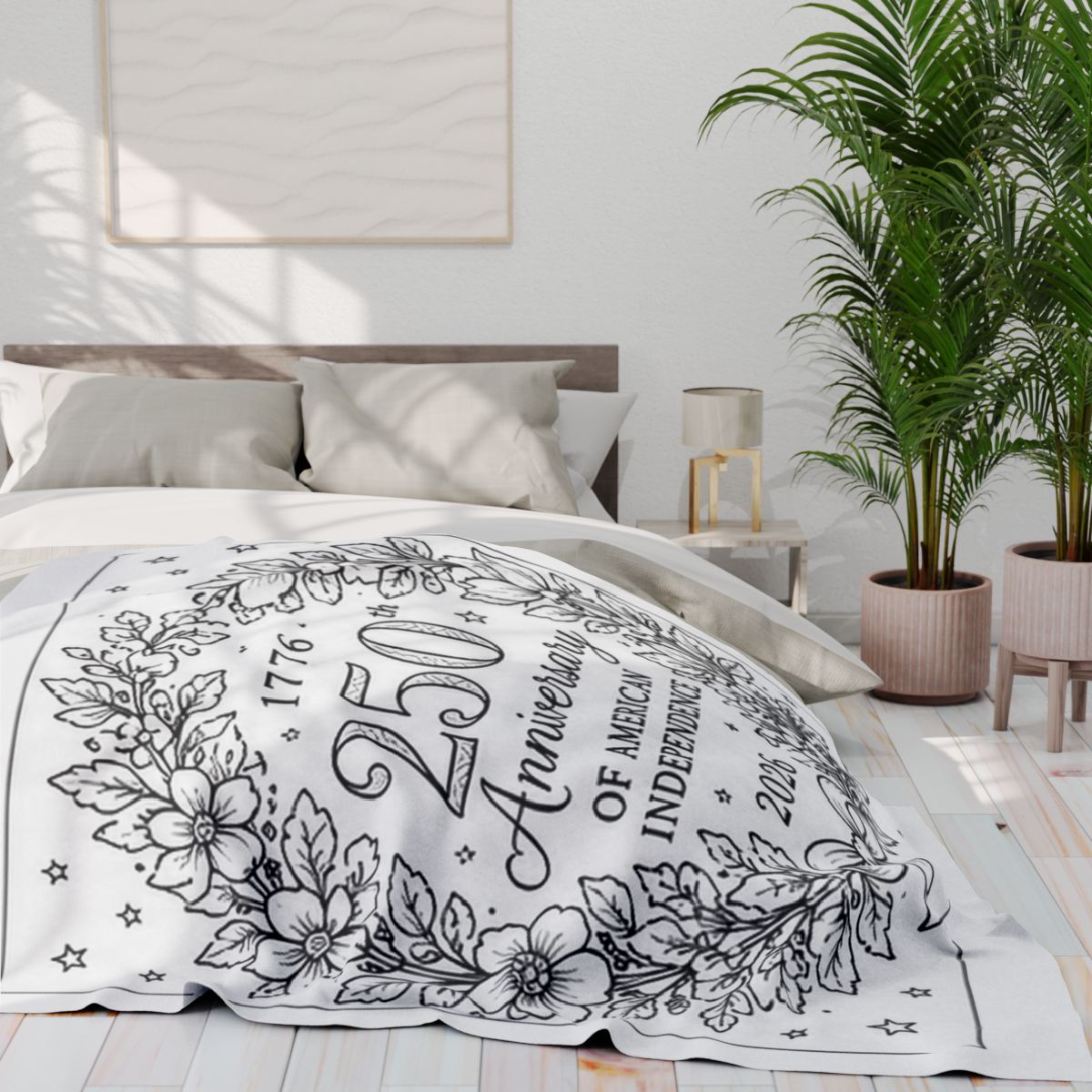 250th Anniversary Fleece Blanket kit shown in a lifestyle mockup