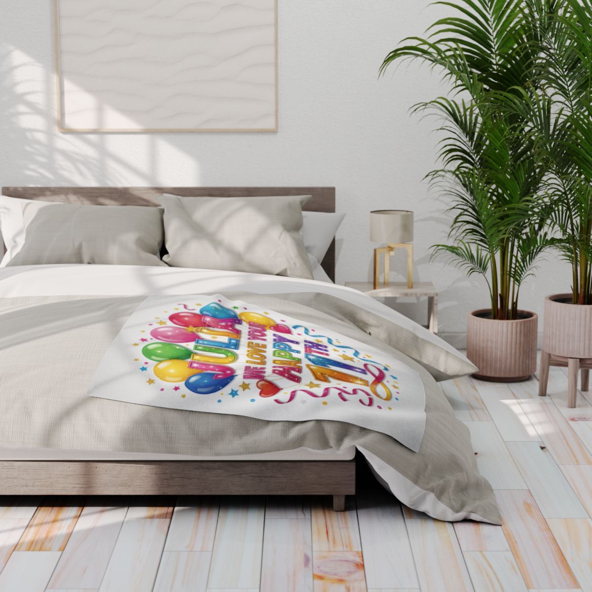 Custom Fleece Blanket Colorful Design with Fabric Markers