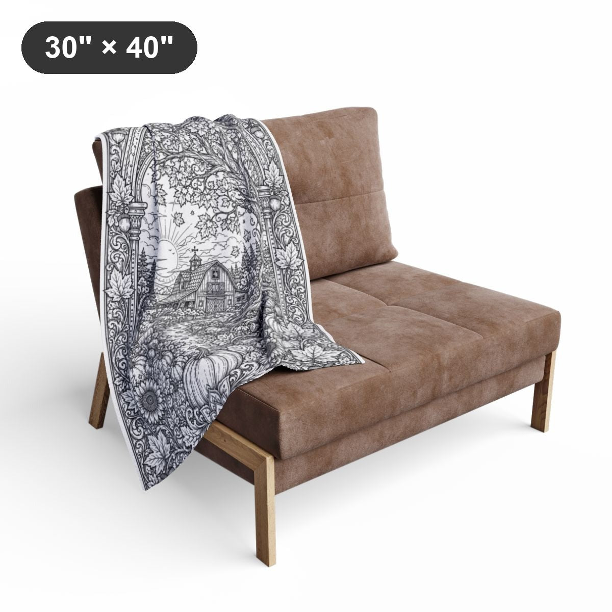 Autumn Sunrise Barn Fleece Blanket mockup option - context-1 - v100925