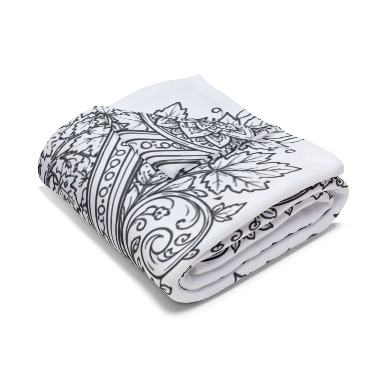 Autumn Covered Bridge Fleece Blanket coloring kit shown in a lifestyle mockup - shown folded