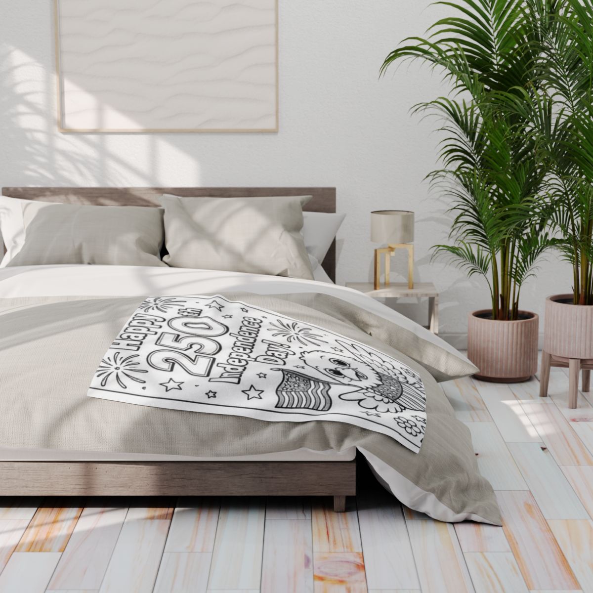 Independence Day Fleece Blanket kit shown in a lifestyle mockup