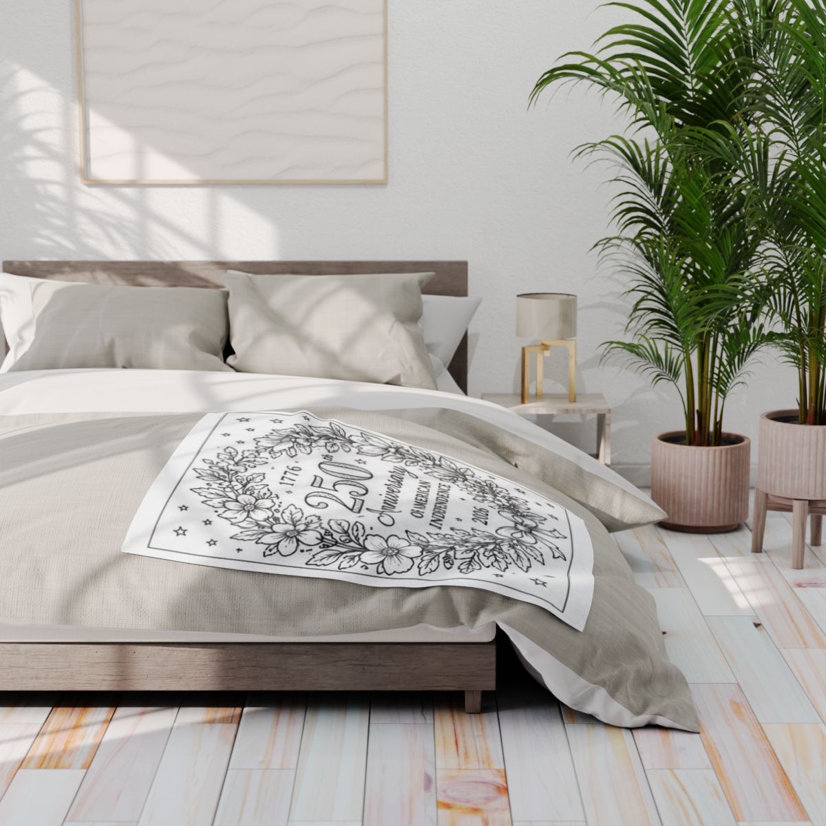 250th Anniversary Fleece Blanket kit shown in a lifestyle mockup