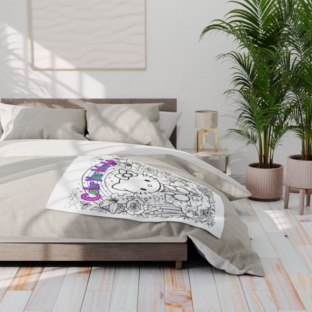 Custom Fleece Blanket Colorful Design with Fabric Markers