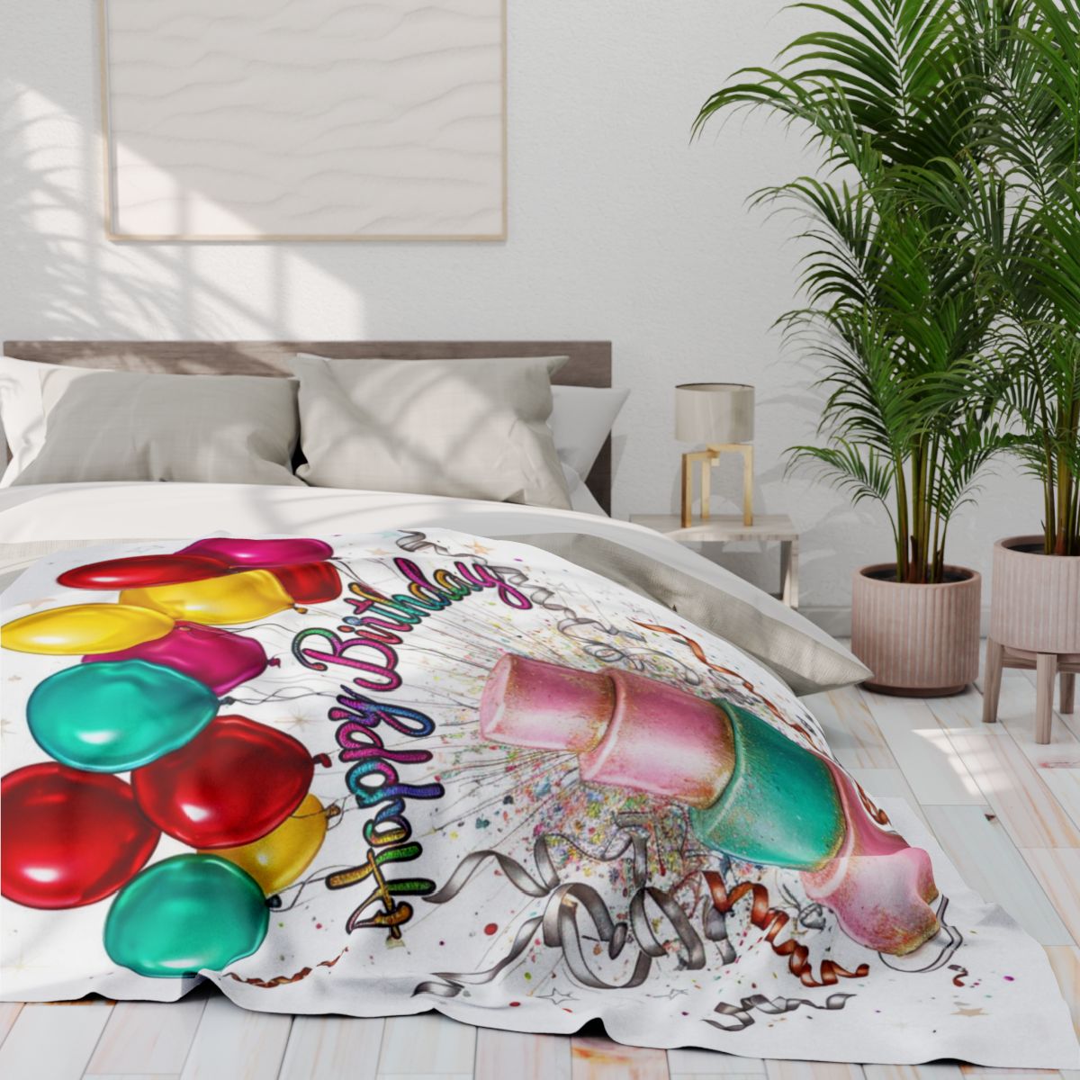 Custom Fleece Blanket Colorful Design with Fabric Markers