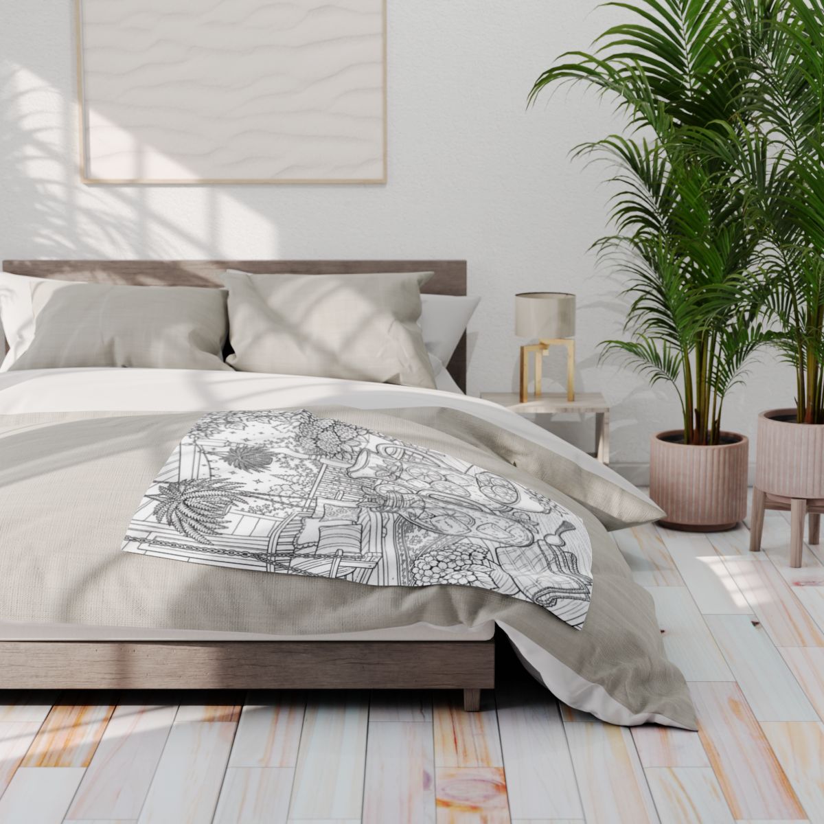 Fleece Blanket Coloring Kit with Fabric Markers - Summer Porch