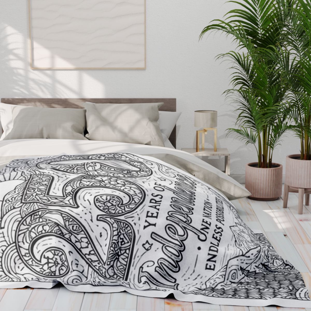 250 Years of Independence Fleece Blanket kit shown in a lifestyle mockup