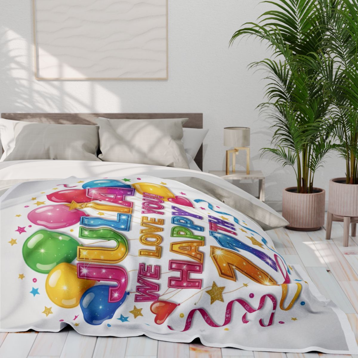 Custom Fleece Blanket Colorful Design with Fabric Markers