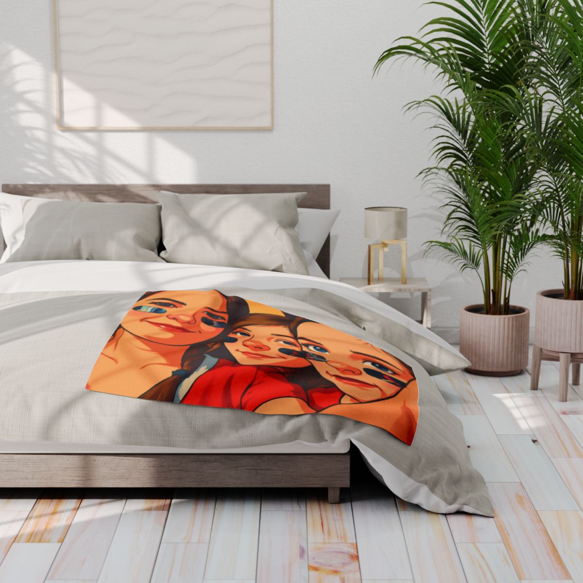 Custom Fleece Blanket with Your Design Ghibli-Style